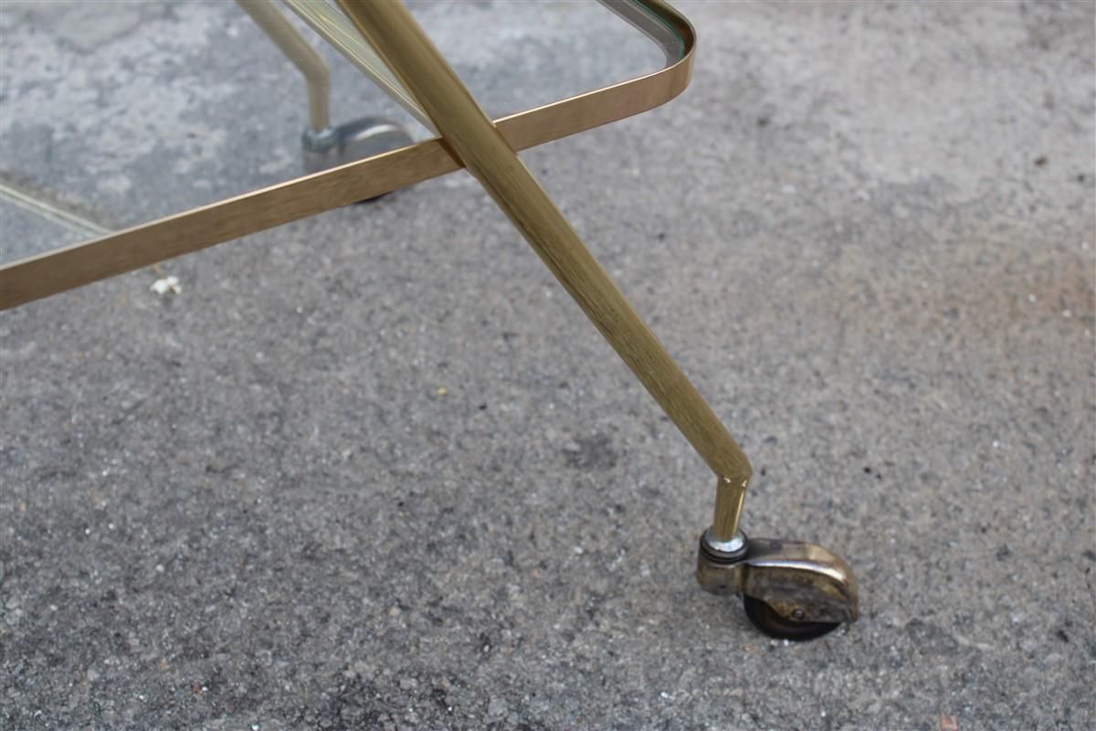 1584.0 Stylized Solid Brass Bar Trolley Mid Century Italian Design 1950 Cesare Lacca photo
