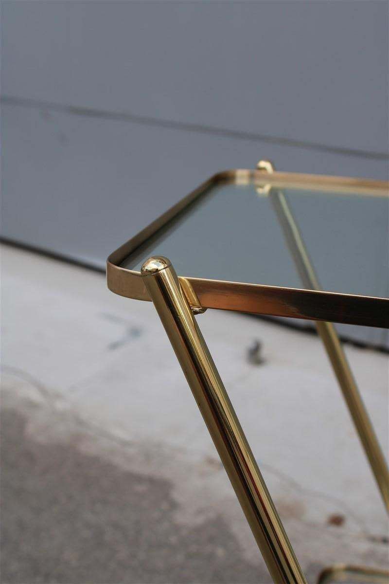 photo vintage Stylized Solid Brass Bar Trolley Mid Century Italian Design 1950 Cesare Lacca
