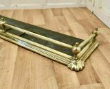 Large Elegant Victorian Brass Fender photo for sale