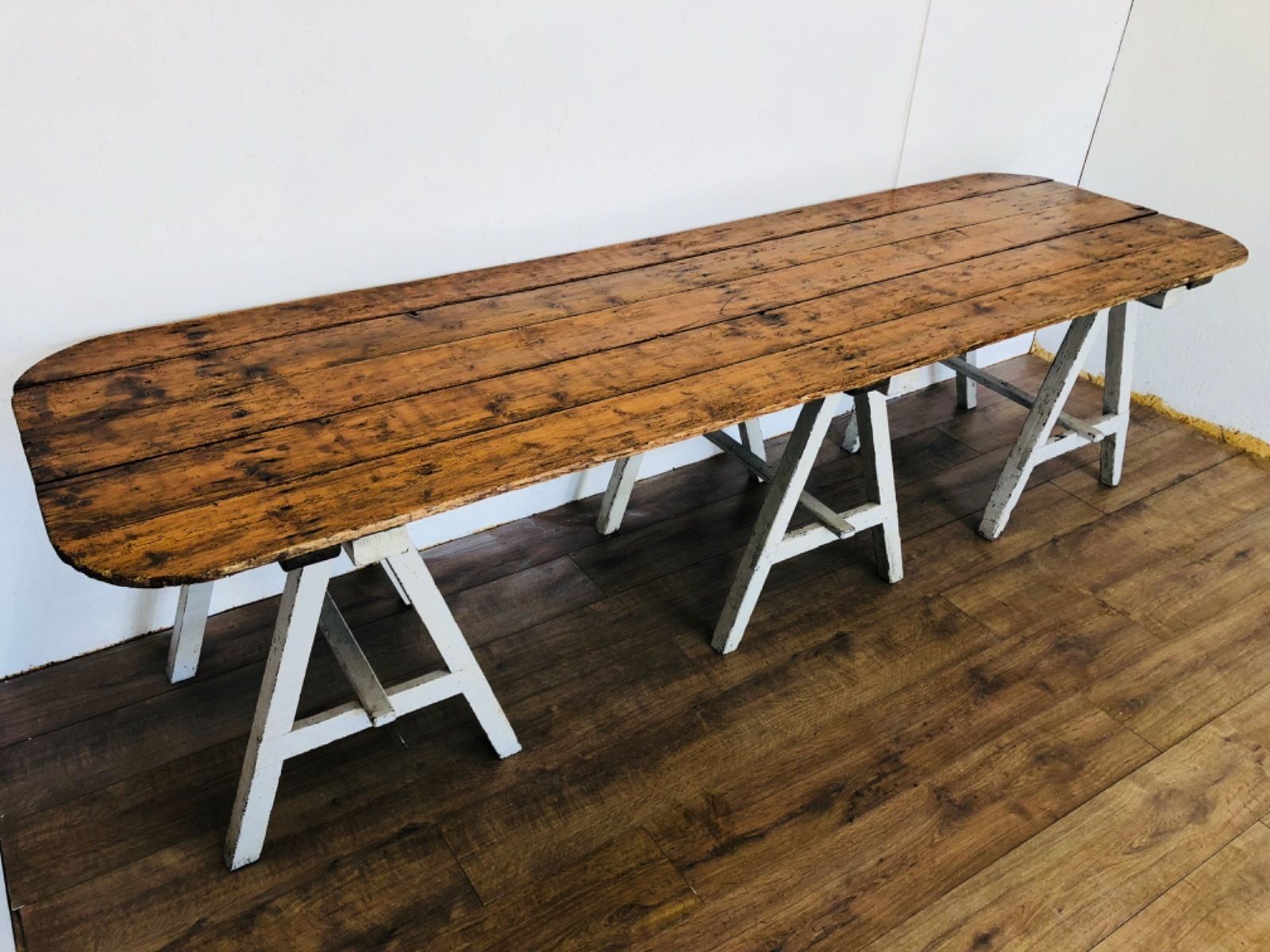 19th Century Pine Trestle Table photo furniture