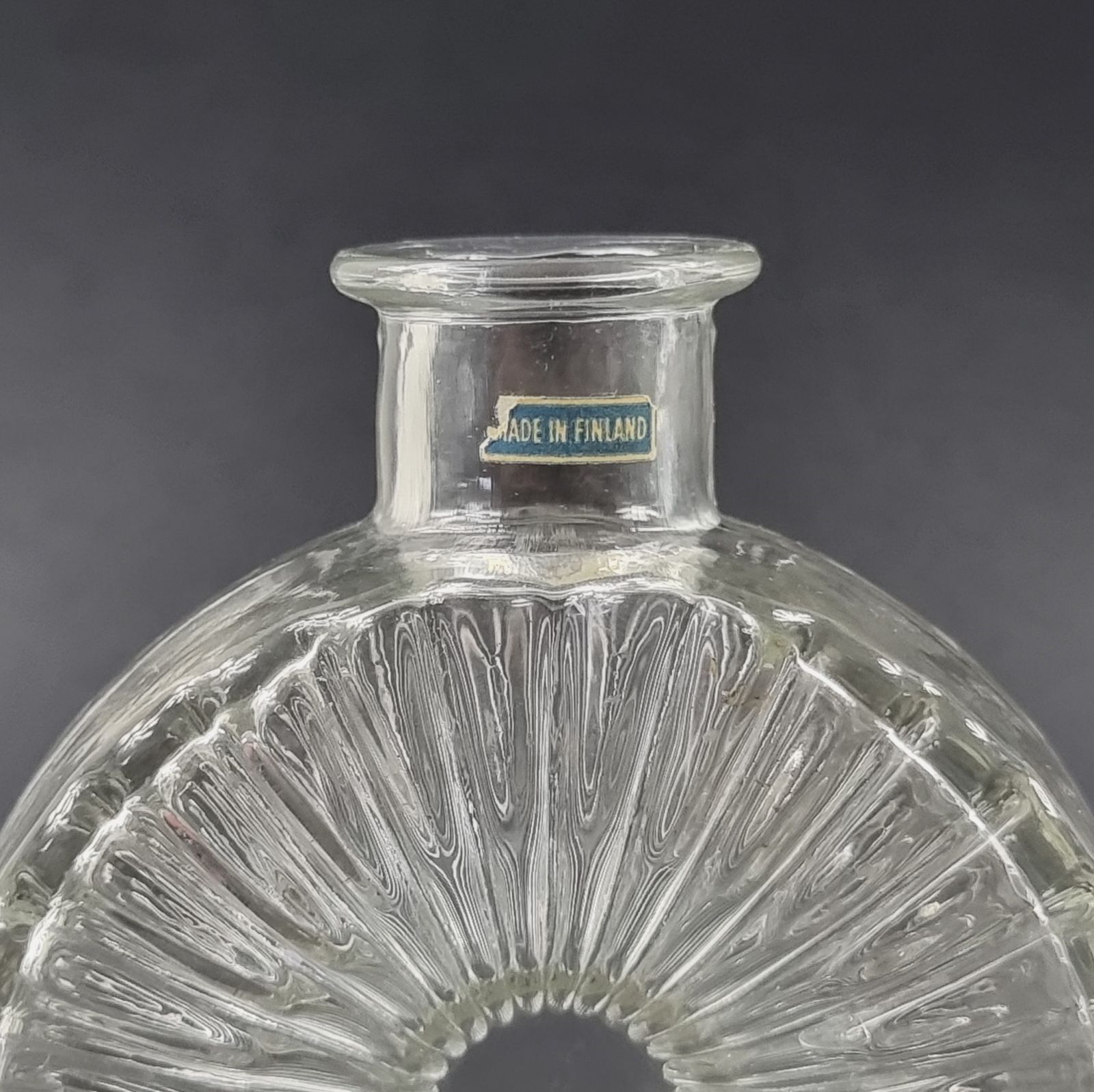 Mid Century Glass Vase From The Aurinkopullo (Sunflower) Series By Helena Tynell For Riihimäki Lasi, Finland, 1960s photo Home Decor