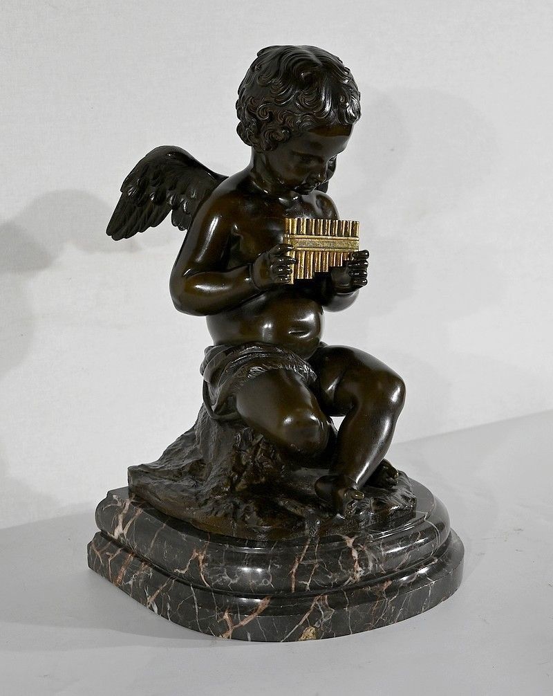 Bronze “Angelot à La Flute” – Late 19th Century photo furniture