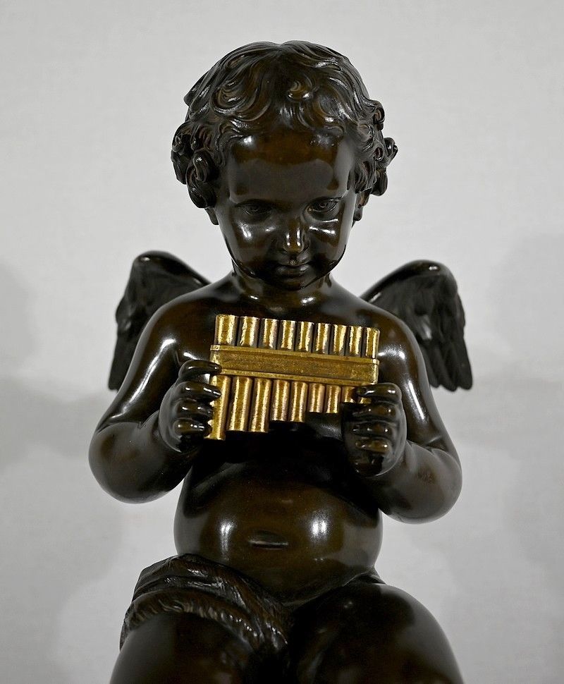 Bronze “Angelot à La Flute” – Late 19th Century photo Home Decor