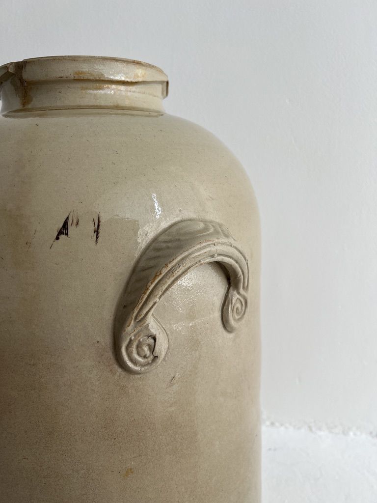 19th Century French Large Stoneware Fermentation Jar photo furniture