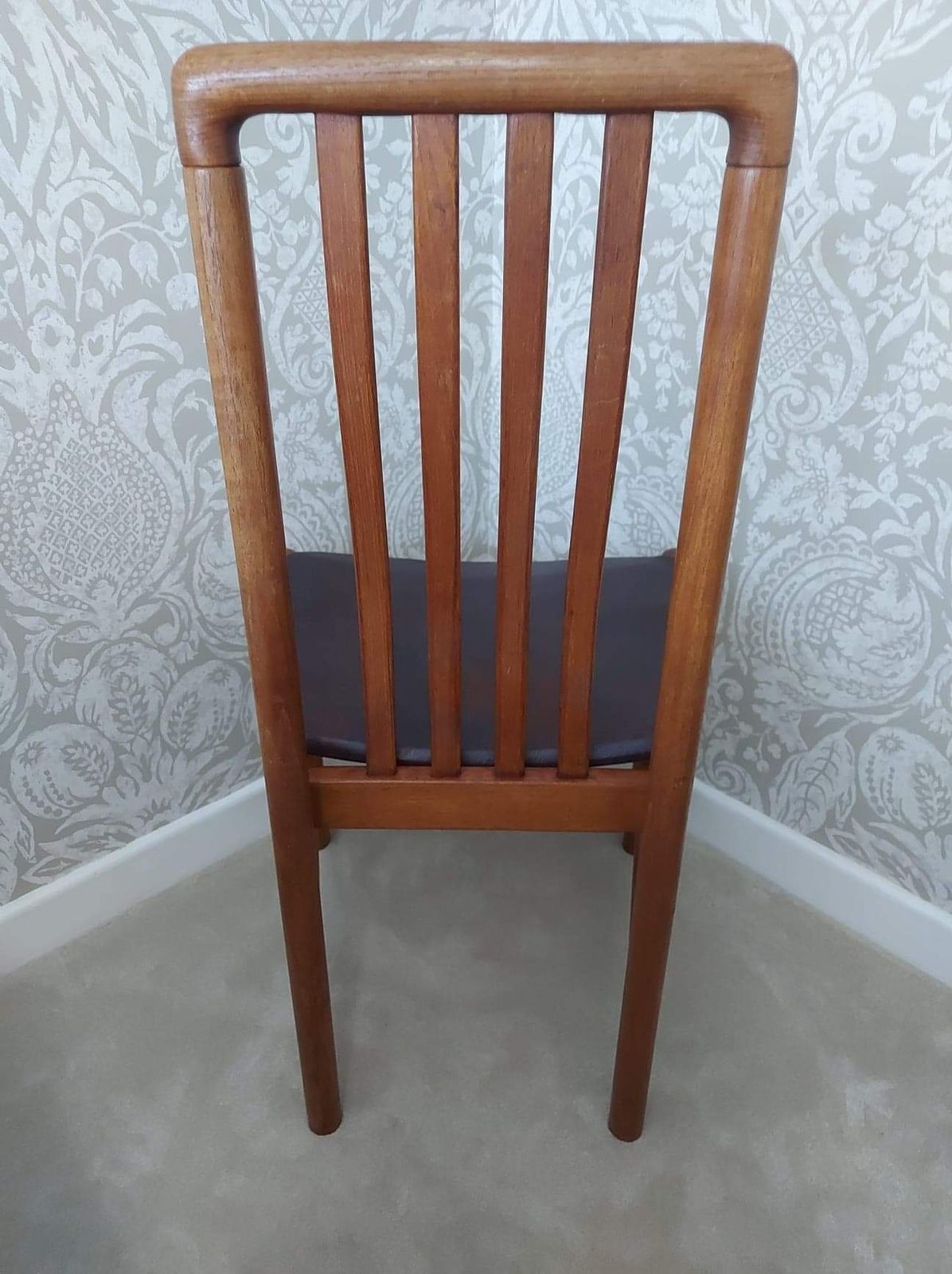 photo for sale Set Of 4 1970s Dutch Benny Linden Teak Dining Chairs.