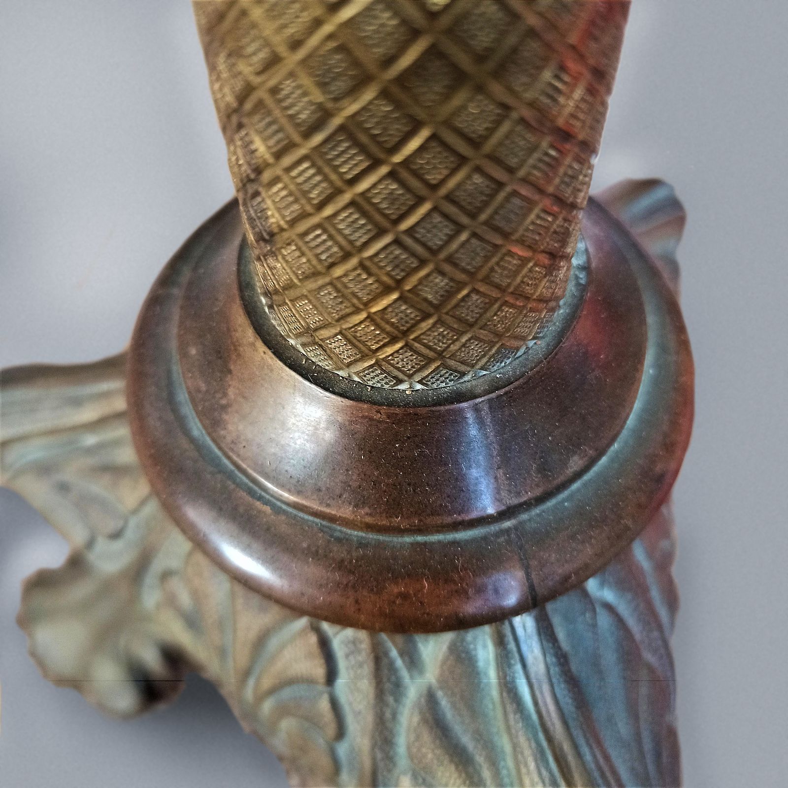 Early 19th Century Ecclesiastical Gilt Bronze Candlestick Lamp photo furniture