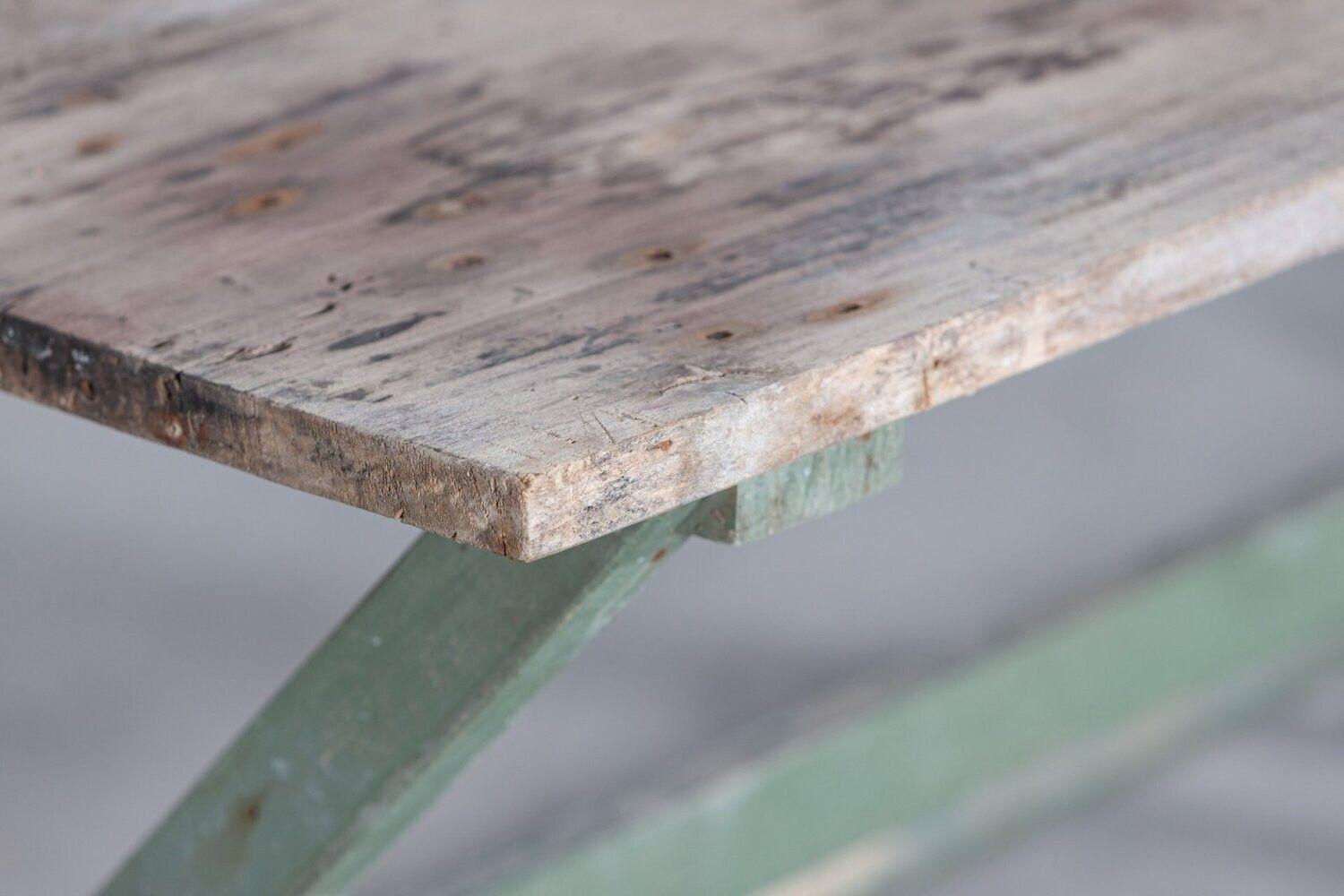 photo furniture 19thc French Painted Green Fruitwood Tavern Table