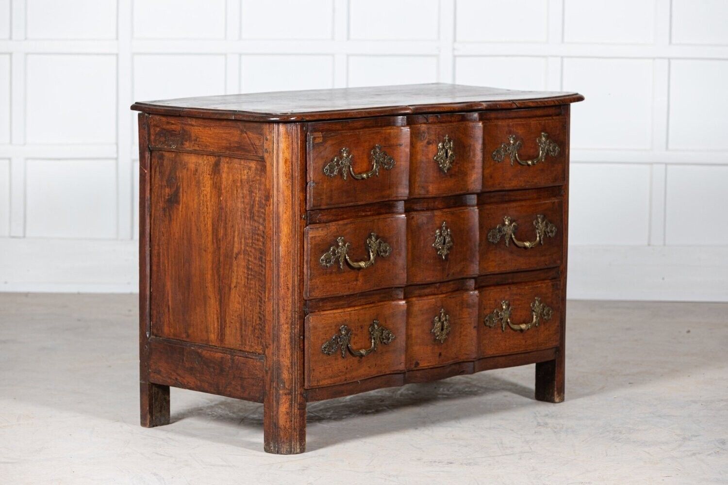 18thc French Walnut Bombe Chest Commode photo Furniture