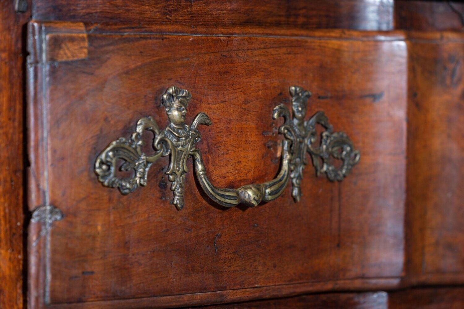 18thc French Walnut Bombe Chest Commode photo vintage
