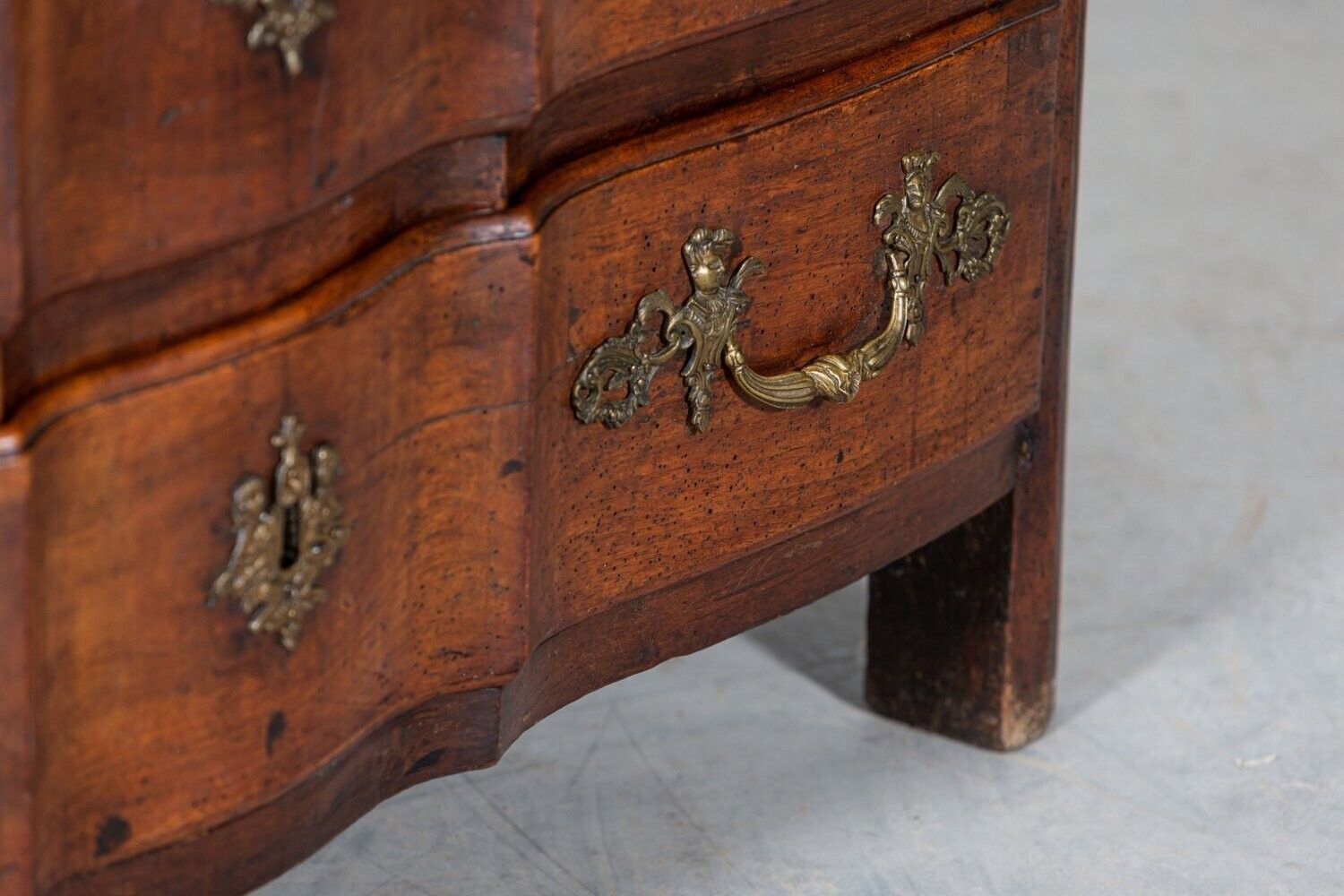 Furniture 18thc French Walnut Bombe Chest Commode photo