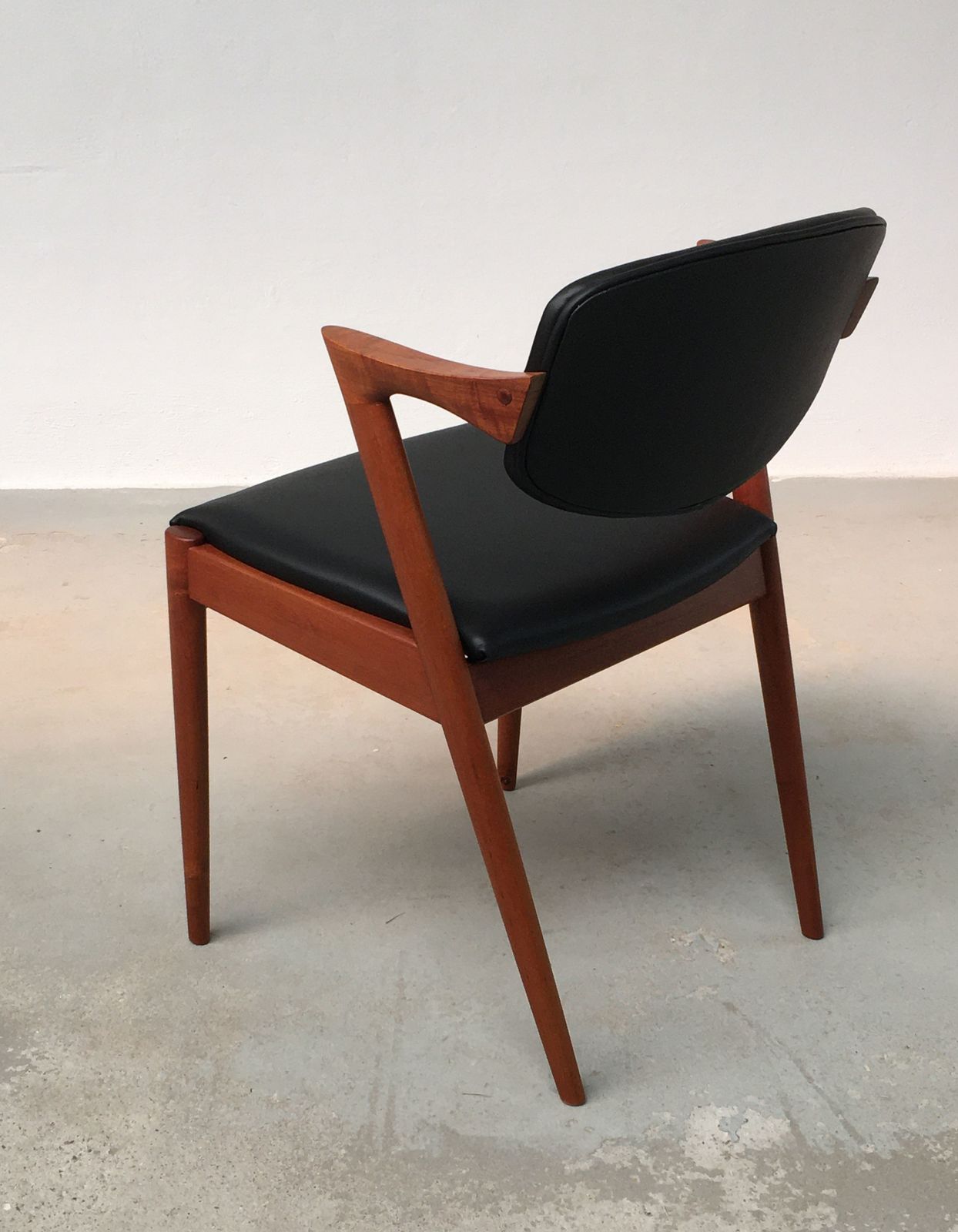Kai Kristiansen Six Fully Restored Teak Dining Chairs Inc. Custom Reupholstry photo buy