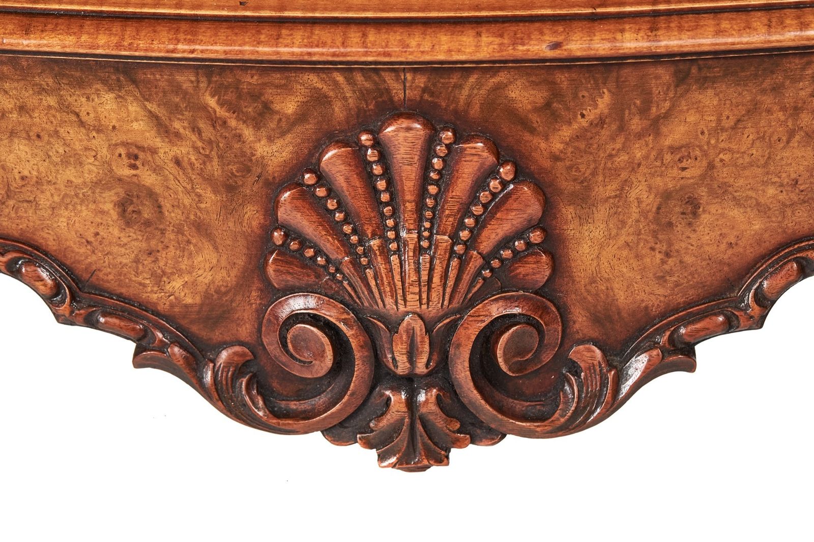 photo for sale Fine Burr Walnut & Carved  Cocktail Cabinet On Stand