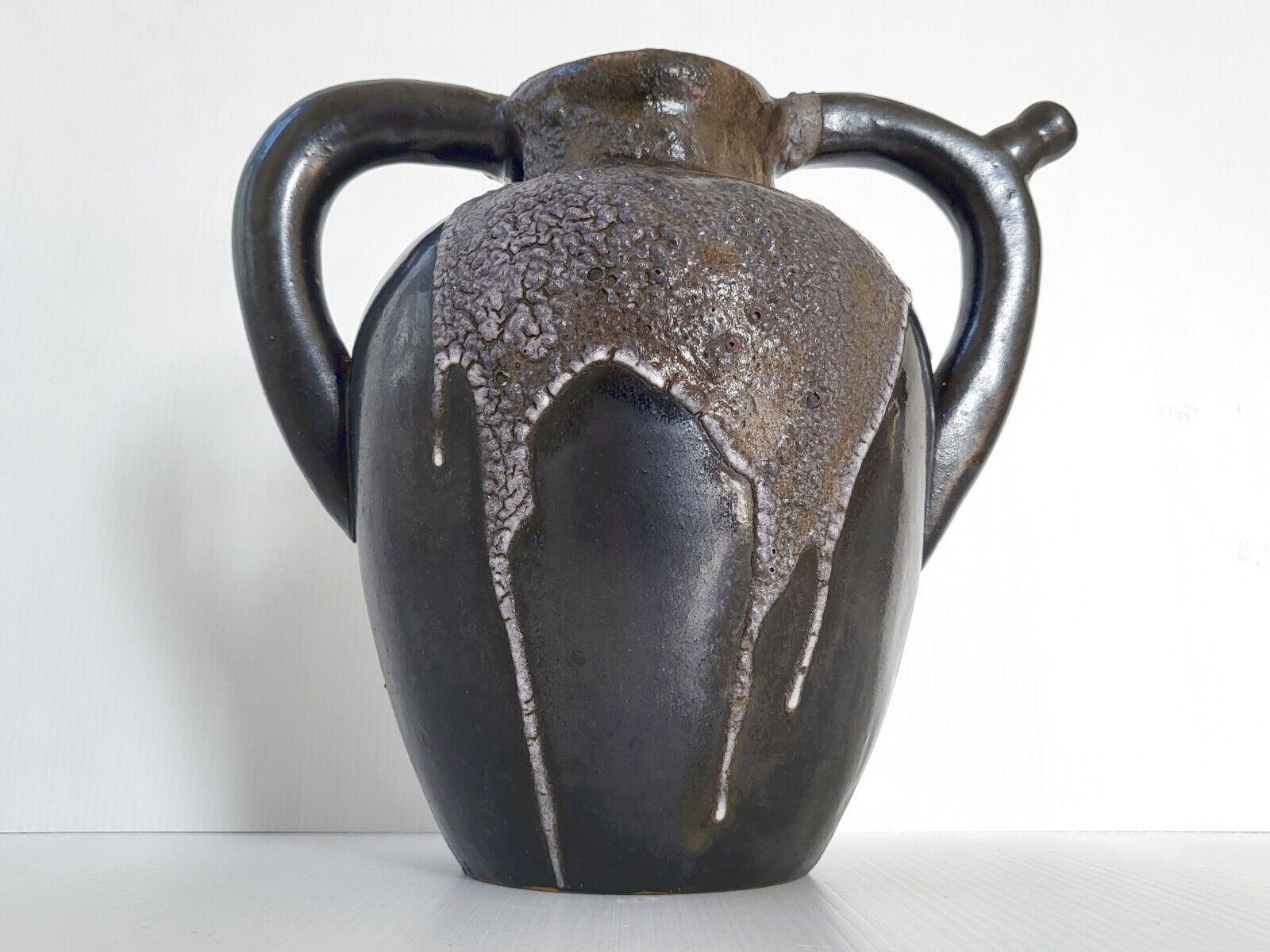 French Art Deco Vase By Leon Pointu Ceramic Stoneware Saint Amand En Puisaye photo Home Decor