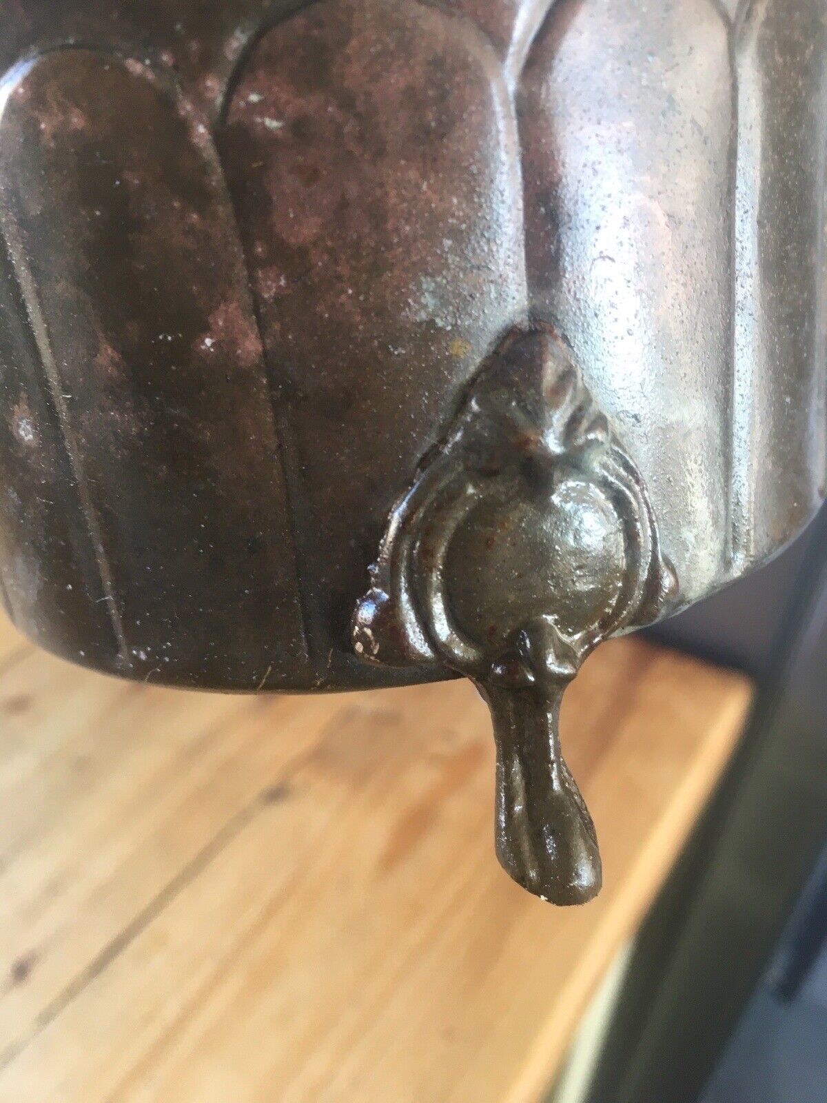 Home Decor Small Antique Metal Footed Planter Copper Regency Arched Plant Herb Pot Vintage photo