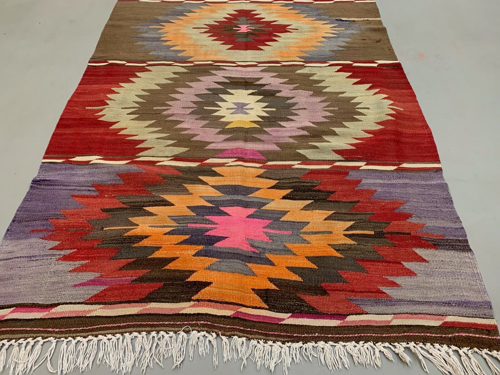 Vintage Turkish Kilim 300x134 Cm Wool Kelim Rug Large Wide Runner photo furniture