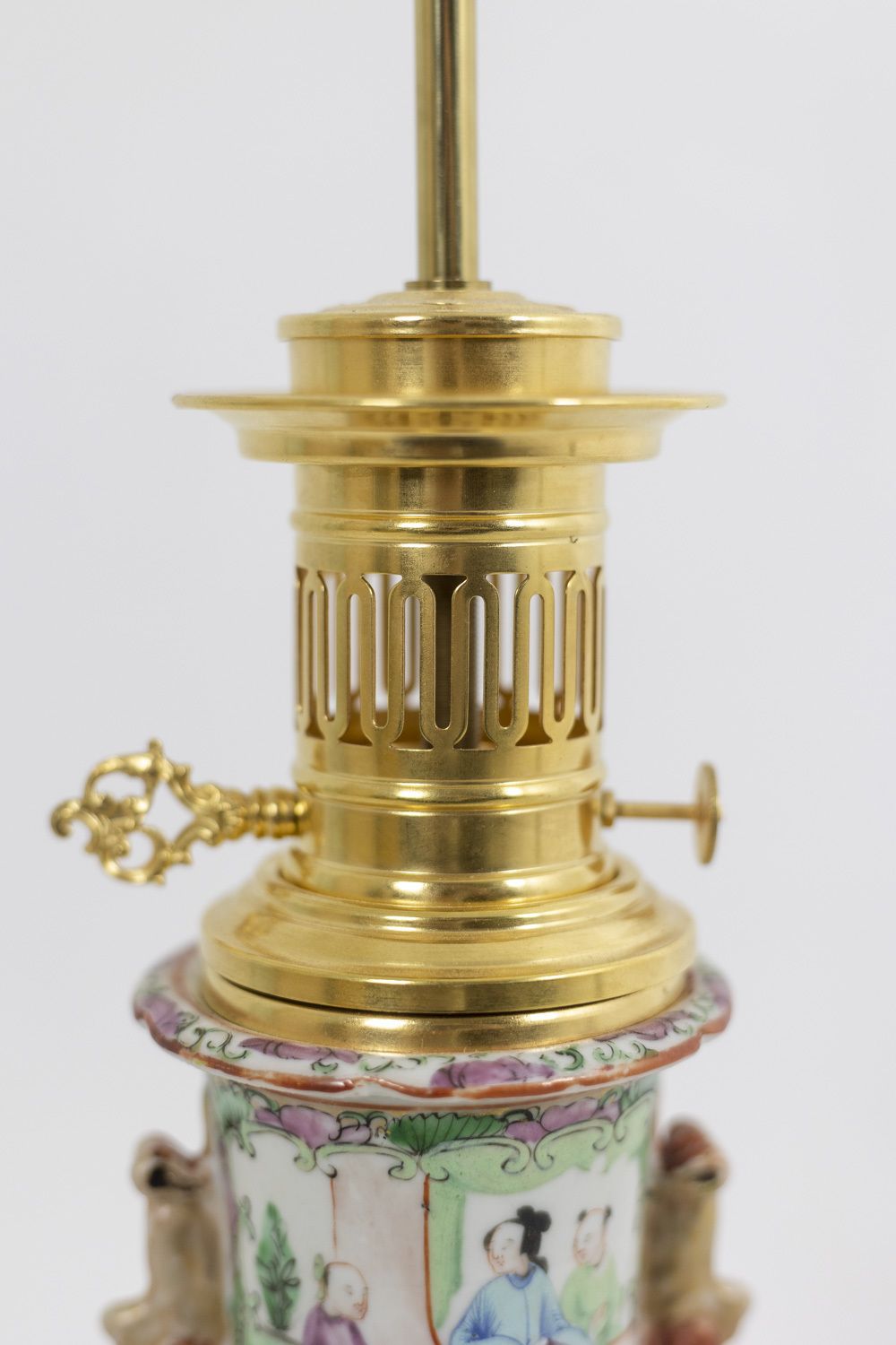 Lighting Pair Of Lamps In Porcelain Of Canton And Bronze, Circa 1880 photo