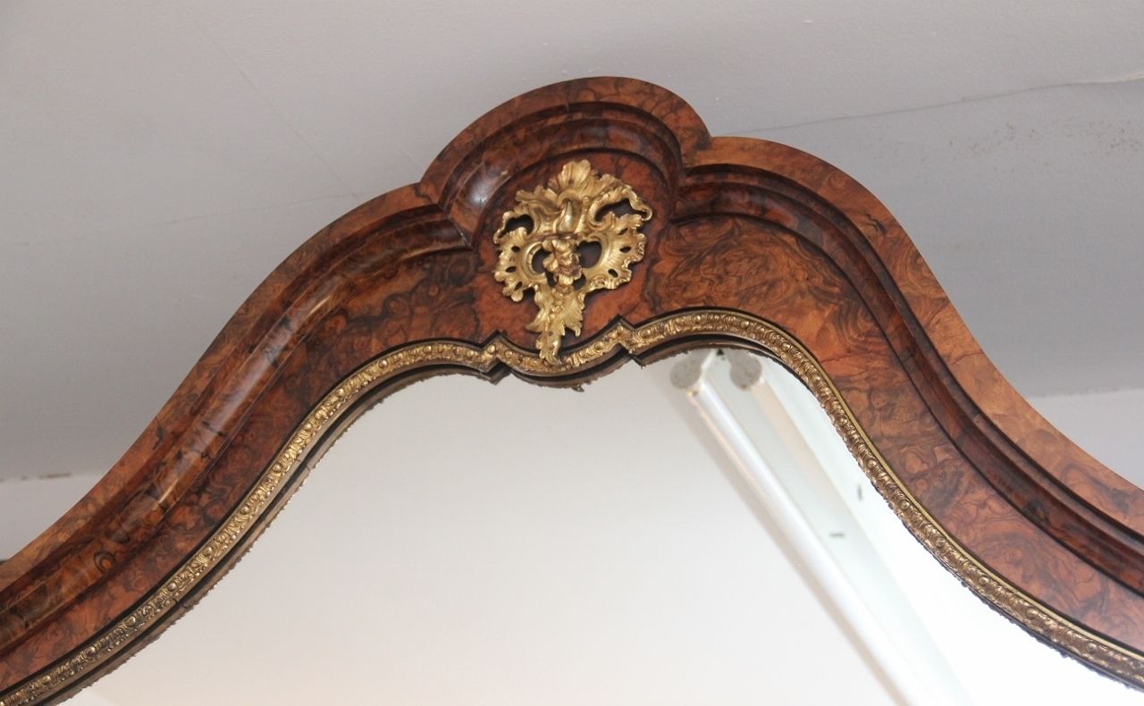 Exhibition Quality Antique 19th Century Burr Walnut Mirror Back Credenza photo Furniture