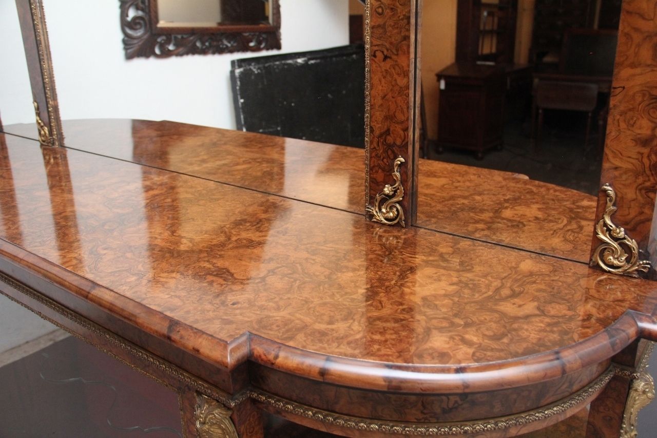 photo buy Exhibition Quality Antique 19th Century Burr Walnut Mirror Back Credenza