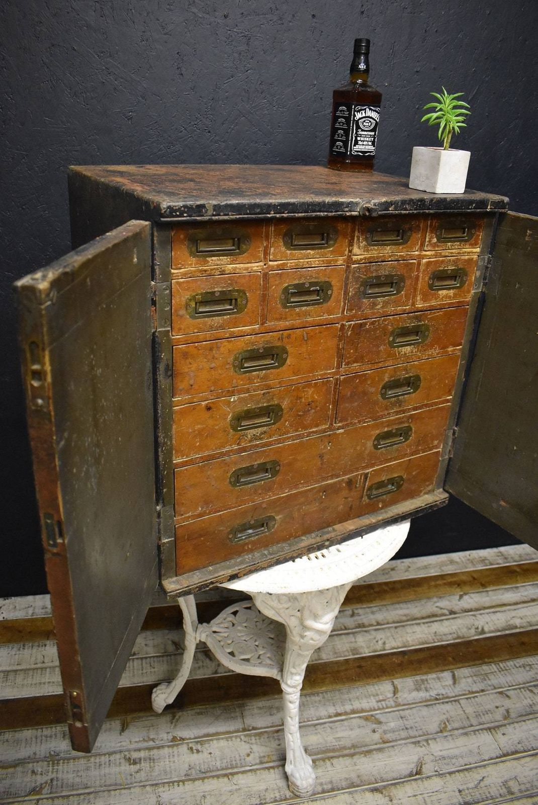 Military Campaign Chest Of Drawers / Strong Box photo vintage