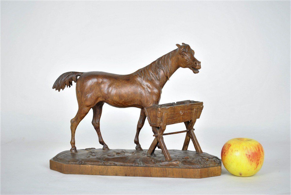 Carved Wooden Horse, Black Forest, Xixth Century