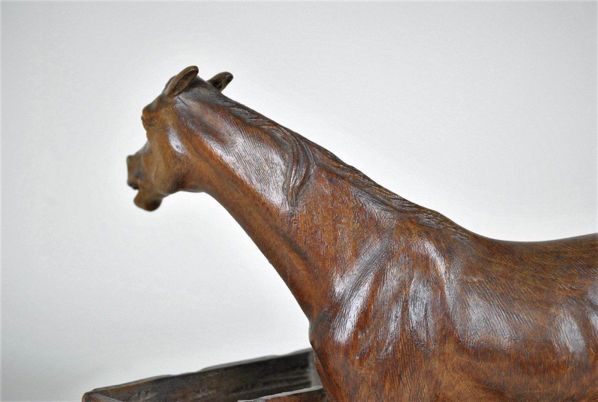 Carved Wooden Horse, Black Forest, Xixth Century photo vinterior