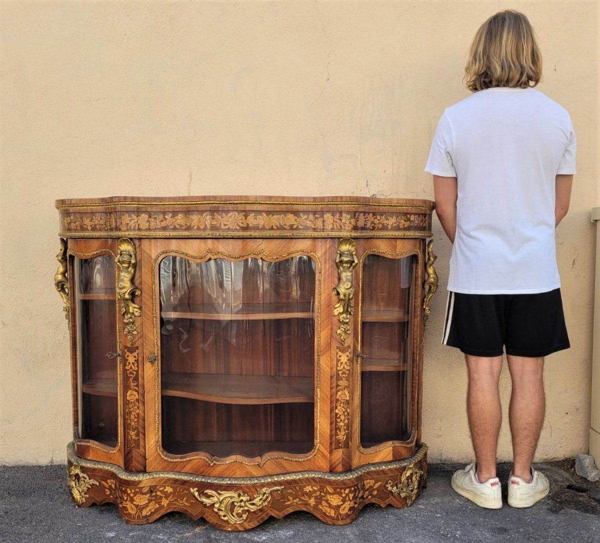 Sideboard In Marquetry And Bronze, Napoleon III, Xixth Century