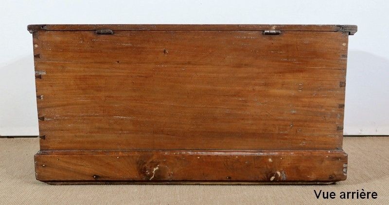 photo vintage Mahogany Travel Trunk   2nd Half Of The 19th Century