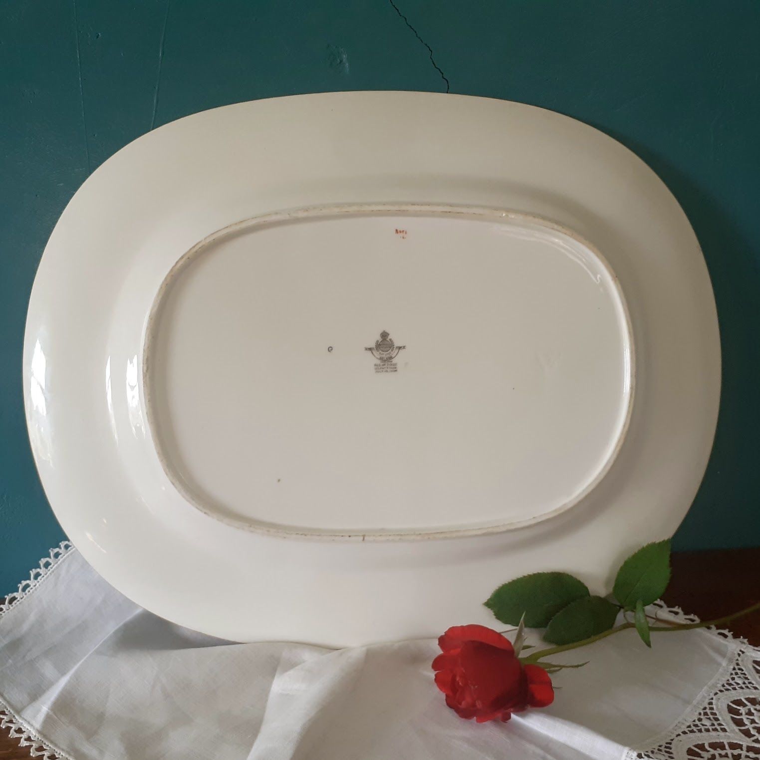 Antique Minton "Helena" Large (18.5") B1056 Platter   Yellow Bone China   Blue Urns And Flowers photo 160.0