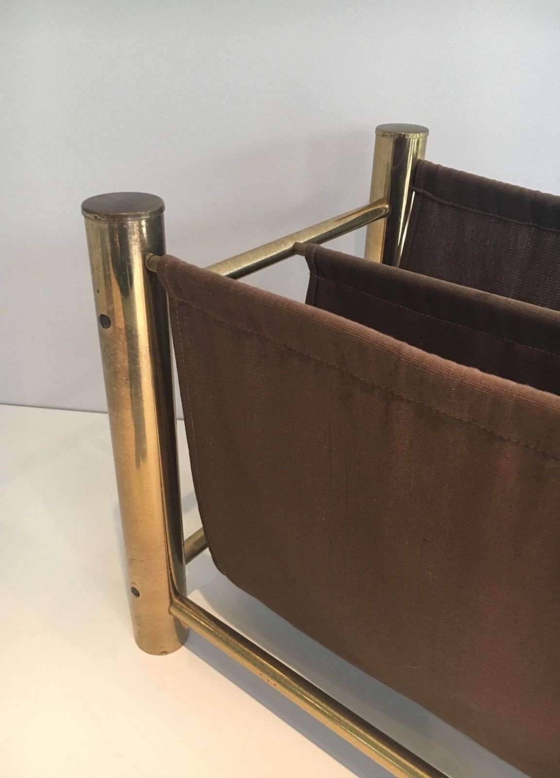photo furniture Gilt Metal And Fabric Magazine Rack