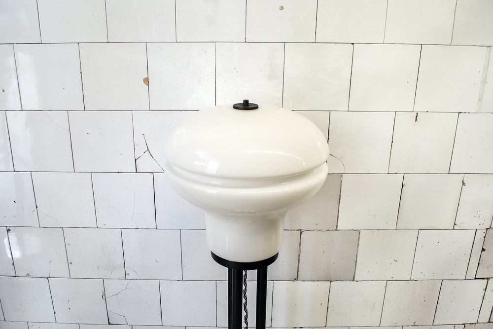 Italiaanse Vloerlamp Van Glas, Ijzer En Marmer, Jaren 1970 photo for sale