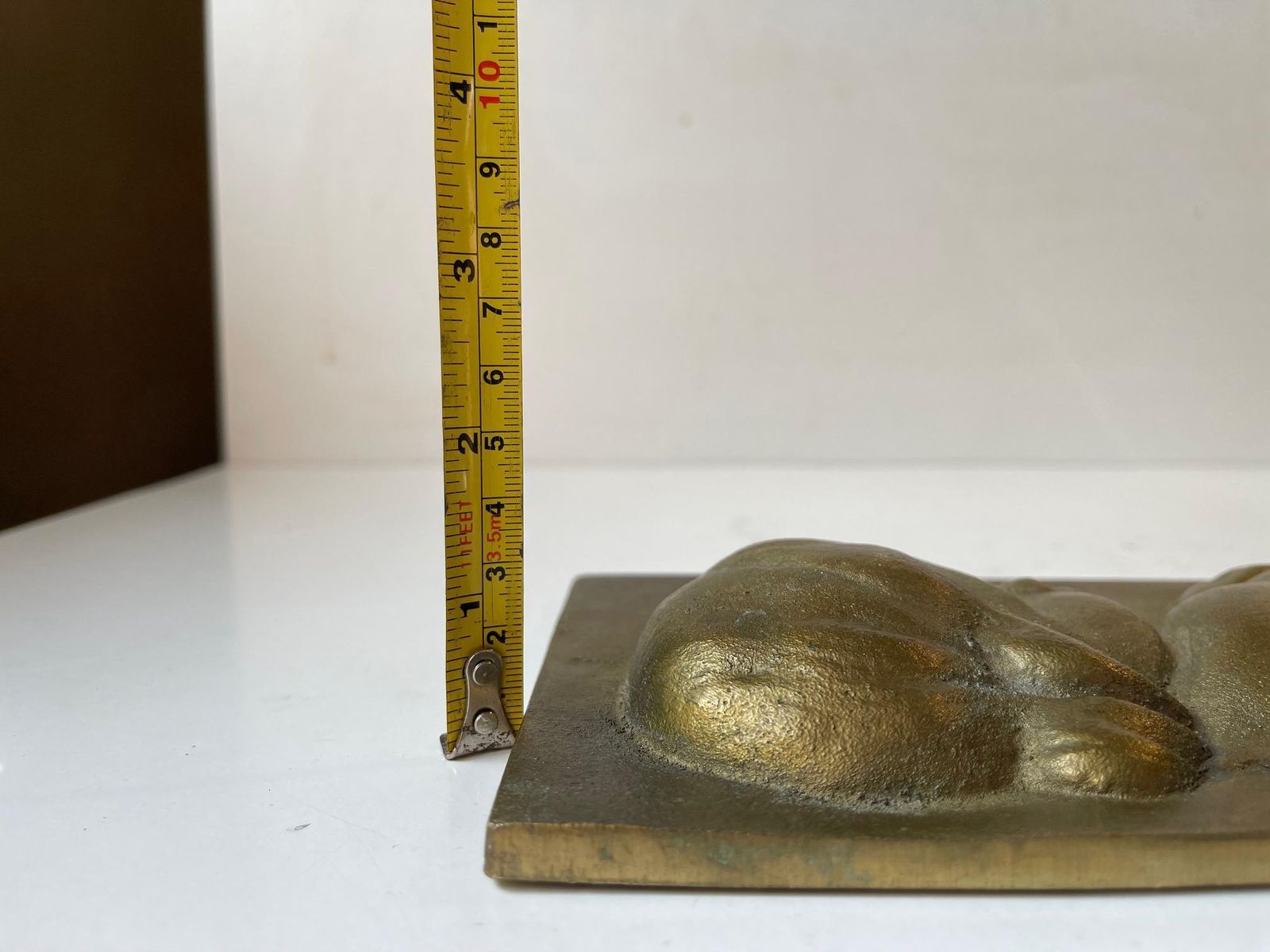 Bronze Relief Wall Plaque Of Infant Girl, Scandinavian, 1930s photo vintage