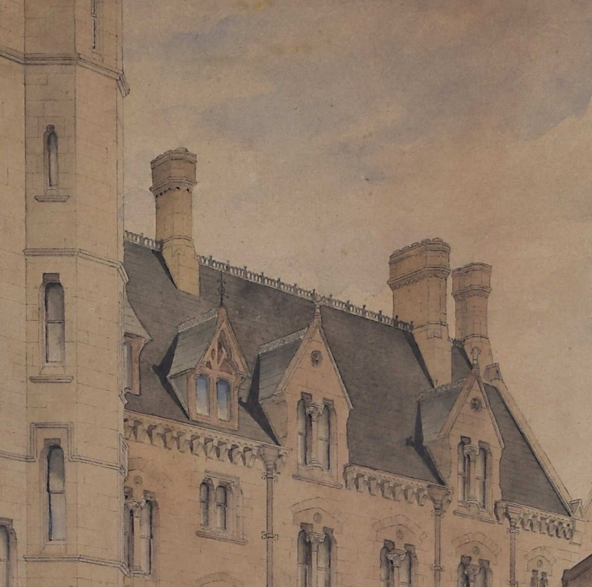 F F Hoyland Balliol College Oxford Watercolour 1880 photo 3350.0