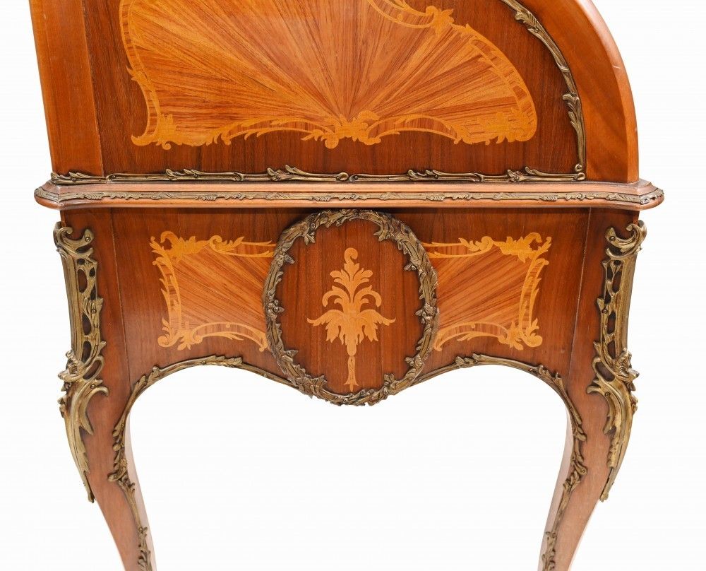 3800.0 French Roll Top Desk Louis XVI Inlay Bureau photo