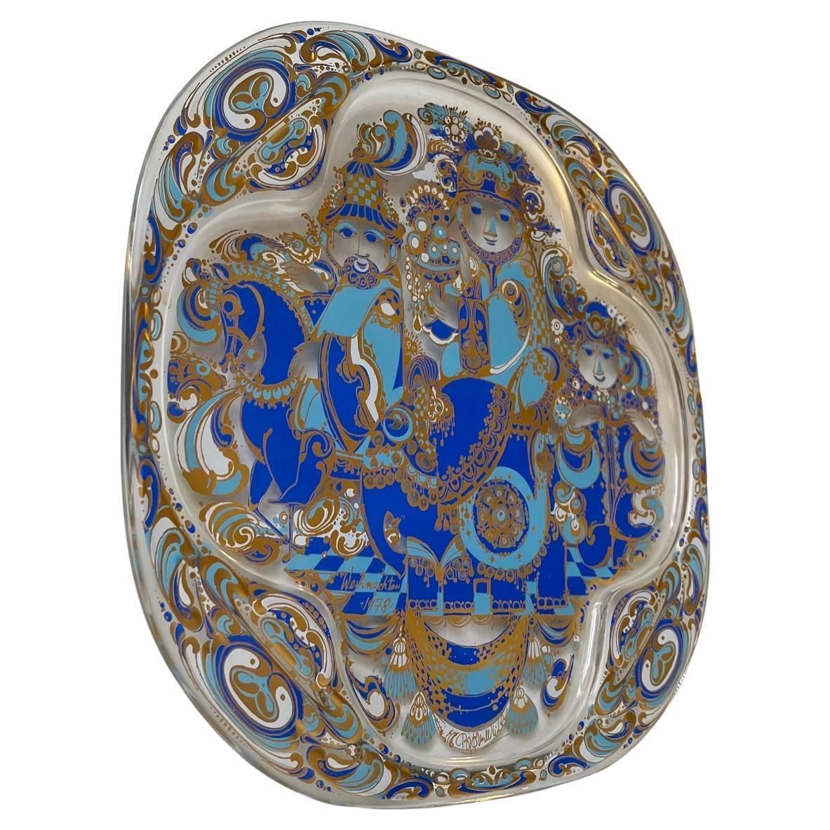 Limited Artist Glass Wall Plaque Theophany By Bjørn Wiinblad For Rosenthal