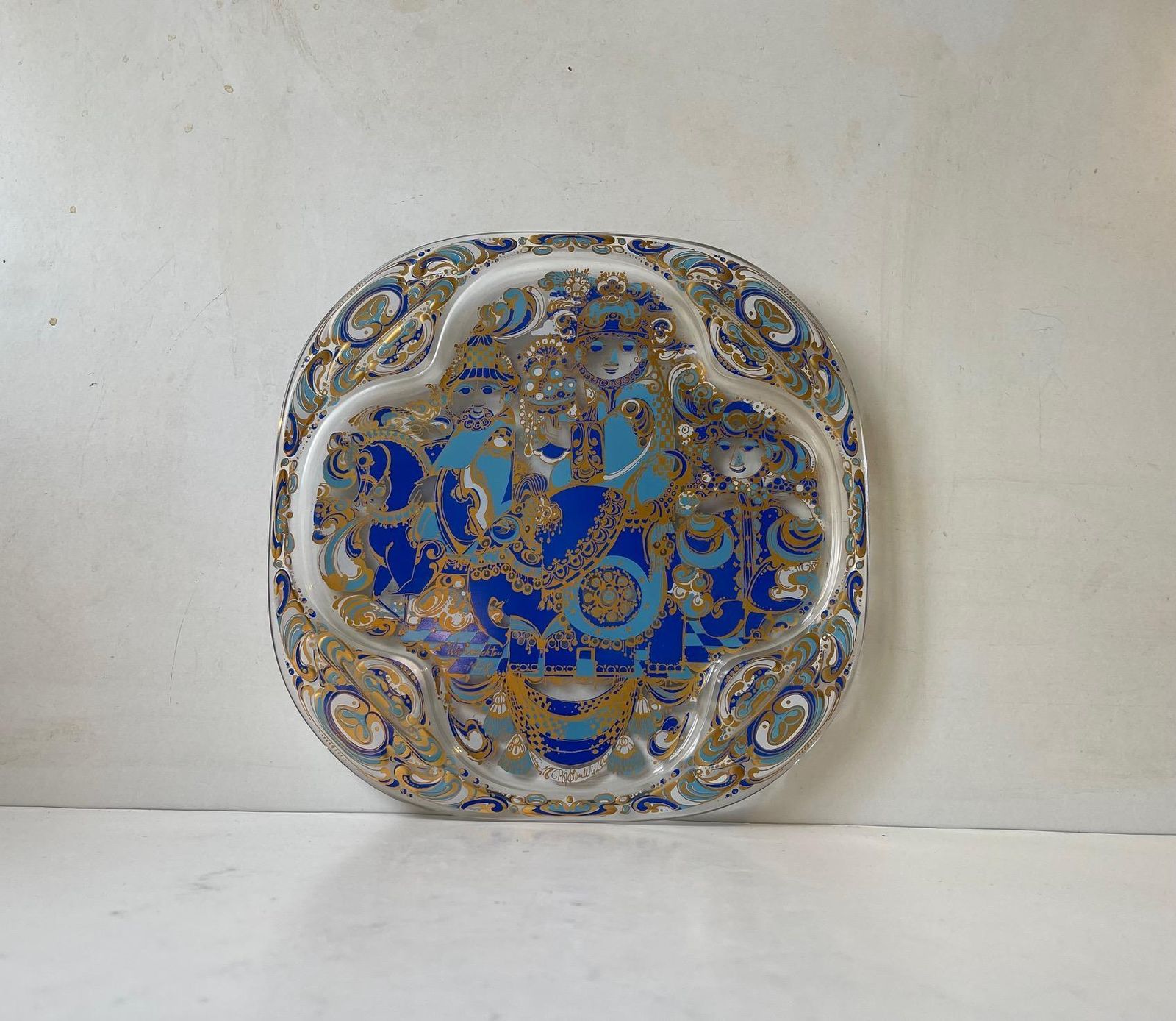 Limited Artist Glass Wall Plaque Theophany By Bjørn Wiinblad For Rosenthal photo furniture