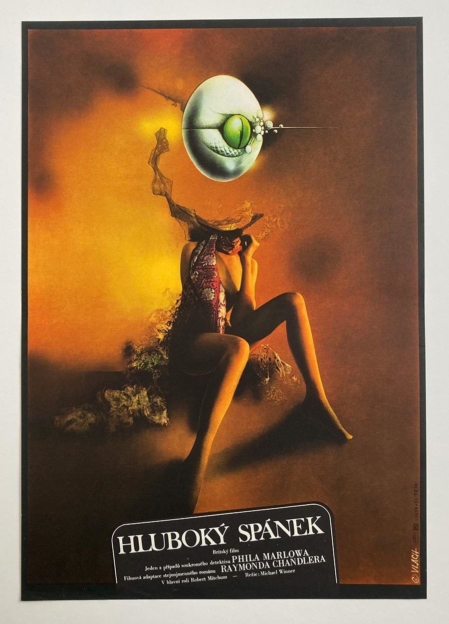 Original Film Poster, The Big Sleep, Zdeněk Vlach, 1984, Genuine Czech Vintage Print