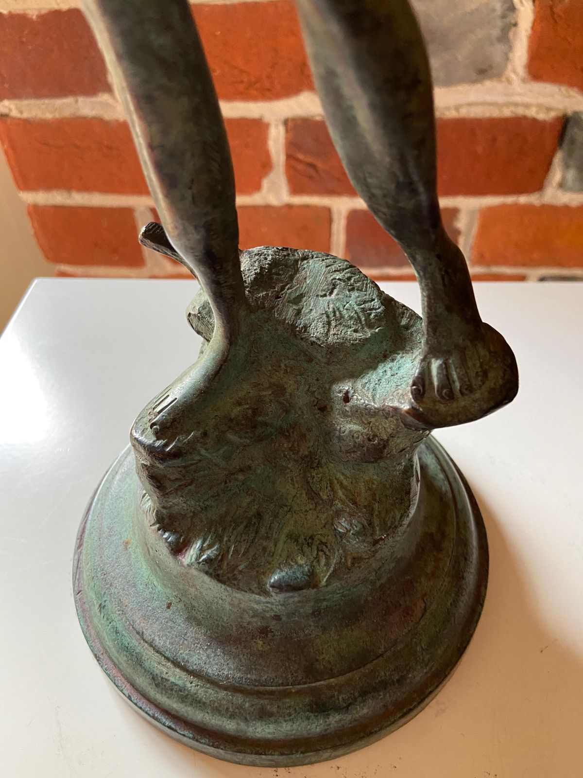 Mid Century Verdigris Bronze Figure Of A Girl Releasing Doves photo buy