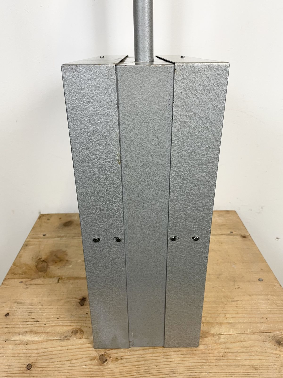 photo for sale Large Square Industrial Double Sided Factory Clock From Pragotron, 1960s
