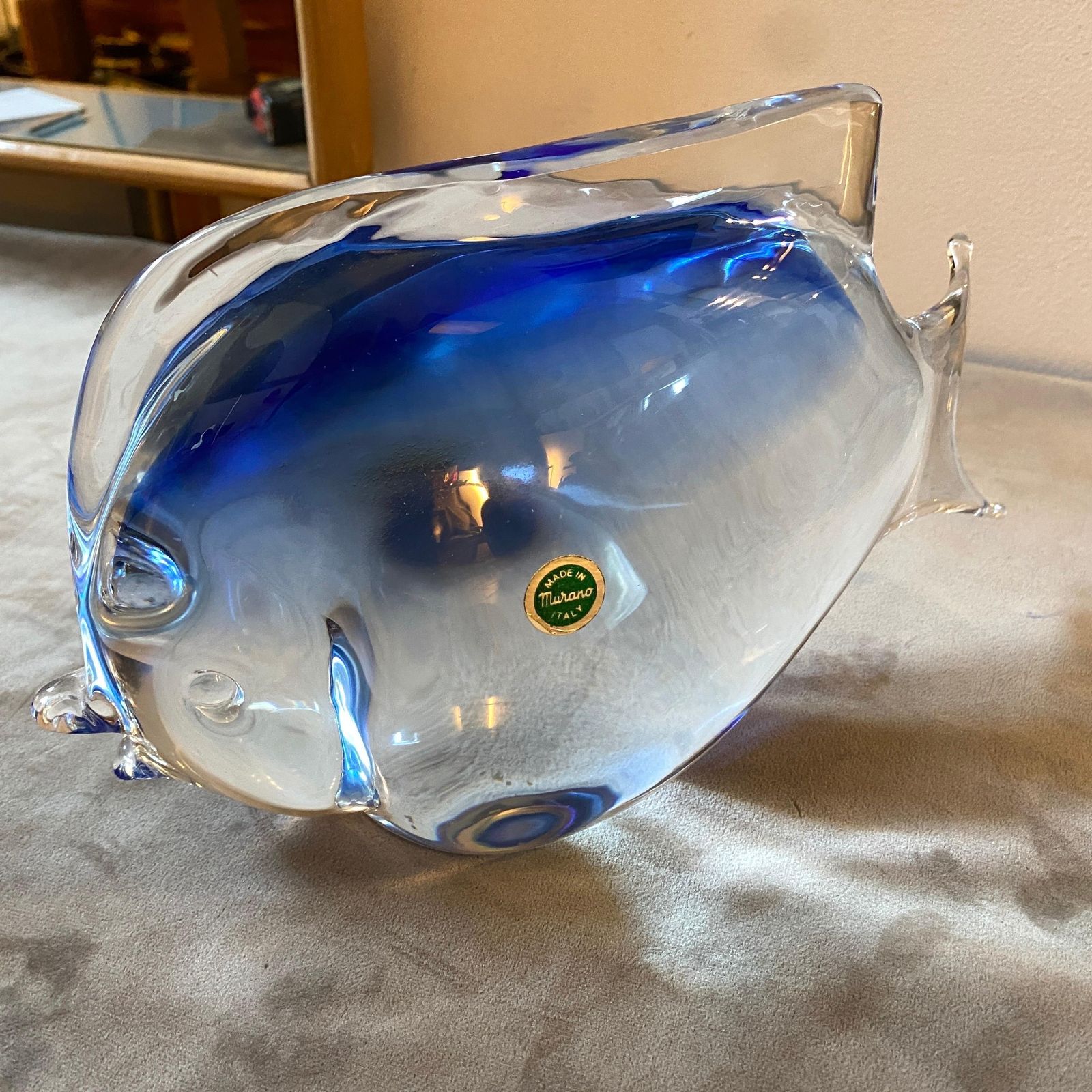 1970s Modernist Blue Murano Glass Tropical Fish In The Manner Of Seguso photo buy