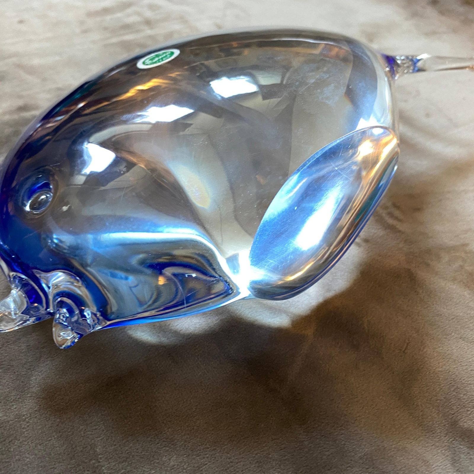 photo for sale 1970s Modernist Blue Murano Glass Tropical Fish In The Manner Of Seguso