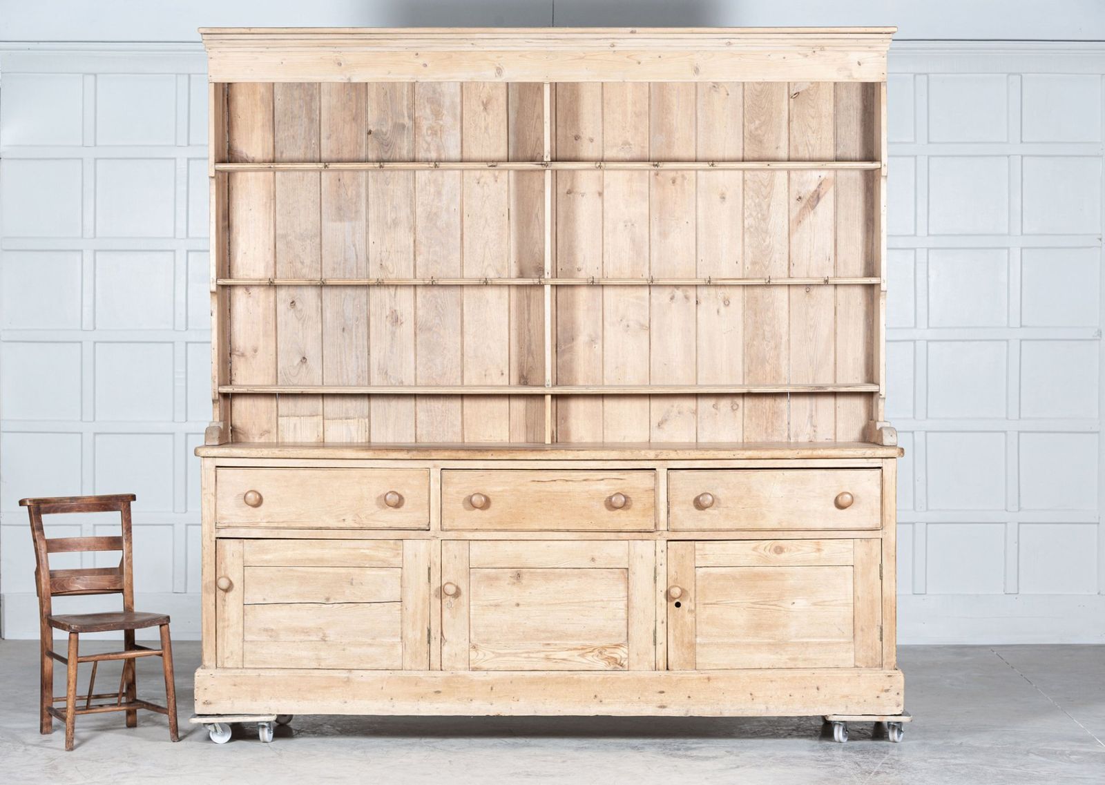 Monumental 19thc English Pine Farmhouse Dresser photo Furniture