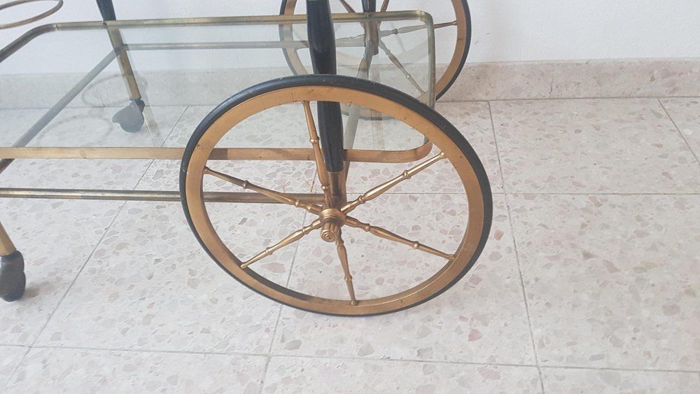 Mid Century Italian Bar Cart By Cesare Lacca, 1950s photo for sale