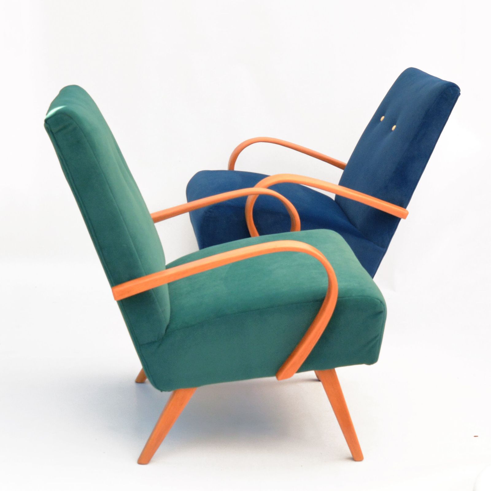 Pair Of Armchairs, Designed By J. Smídek Ton, Czechoslovakia, 1960s photo vintage