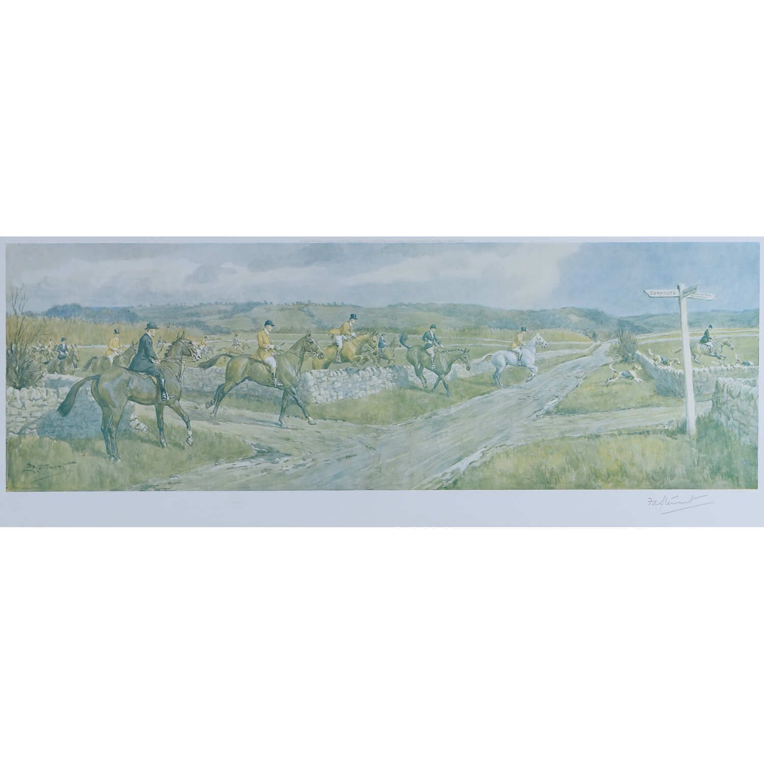 F A Stewart The Heythrop Hunt At Stow On The Wold Hunting Print