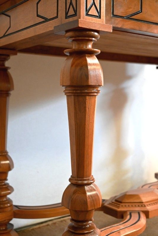 2472.0 Table In Solid Walnut, Louis XIV Style   Late 19th Century photo