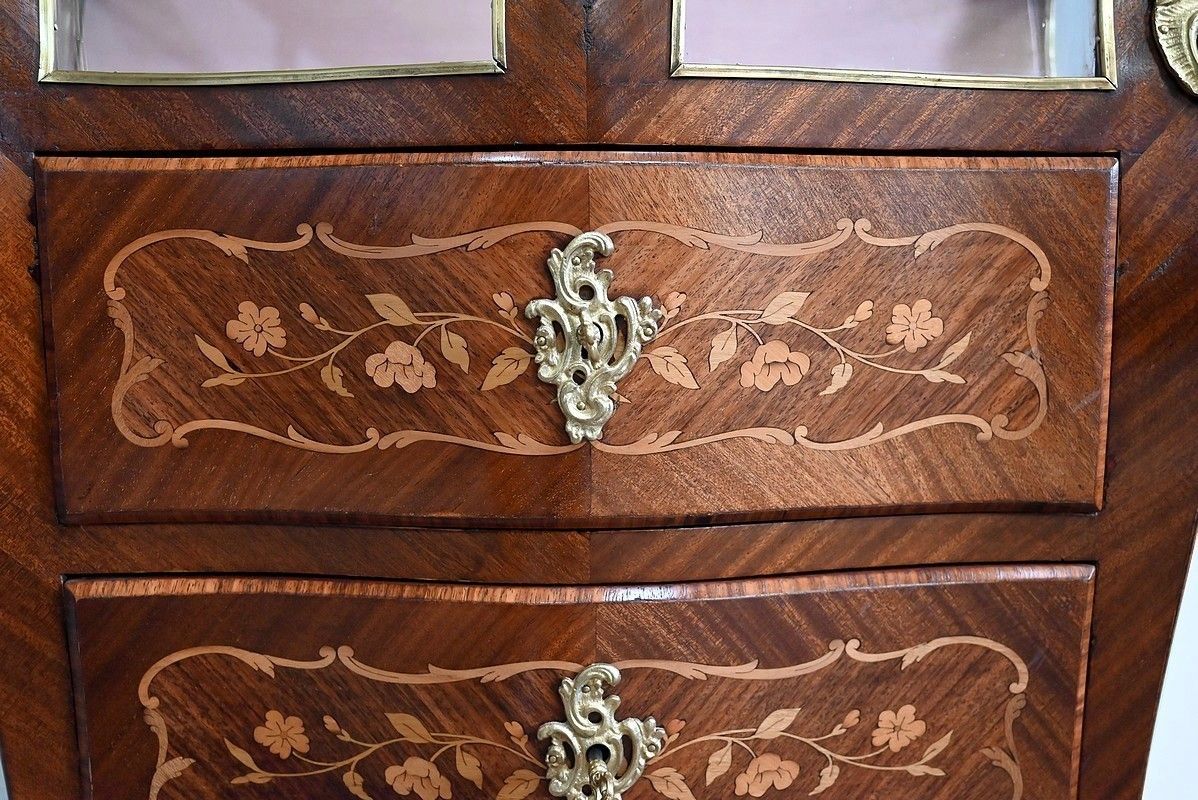 photo furniture Small Chest Of Drawers In Mahogany, Louis XV Style   Late 19th Century