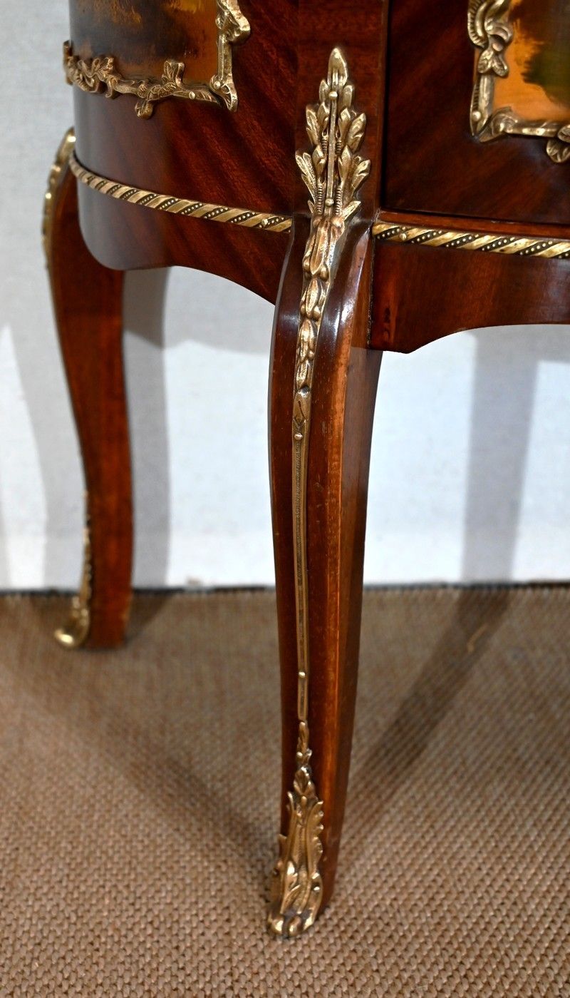 photo buy Mahogany Demi Lune Sideboard,Commode, Transition Louis XV / Louis XVI, 1st Part Of The 20th Century