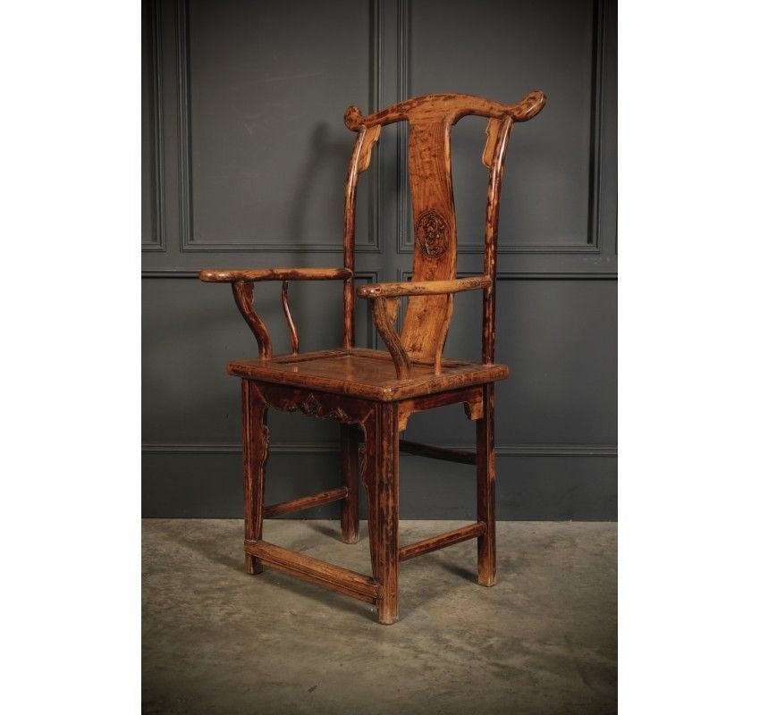 photo furniture Pair Of Chinese Elm Armchairs, 1800s