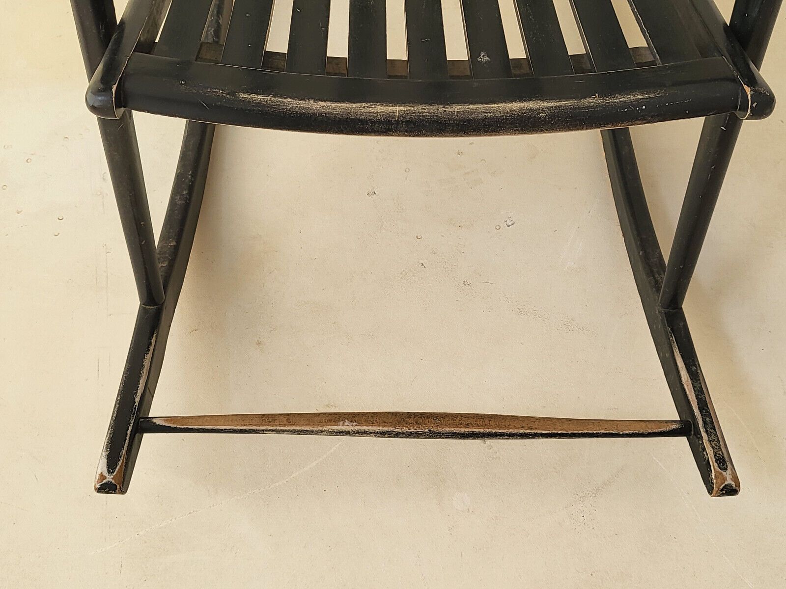 585.0 Superb Rocking Chair Armchair 1960 Vintage In Black Lacquered Wood 60s 1960s photo