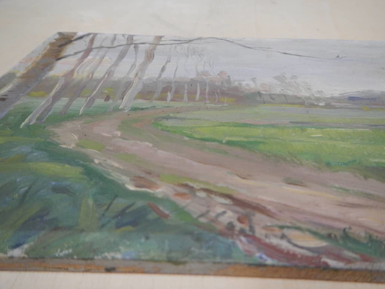 Painting Oil By Des Champs "Bell Tower" photo vinterior